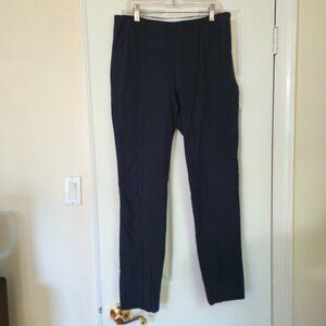 Nice navy blue pleated, mid-rise, slim leg  - Size 8